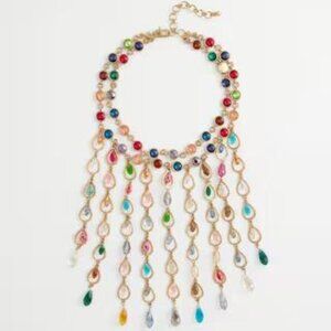NWT Chico’s Originals Iridescent Cascading Necklace plus earrings.